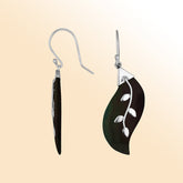 AE-1096-SHB Sterling Silver Fancy Earring With Black Shell Jewelry Bali Designs Inc